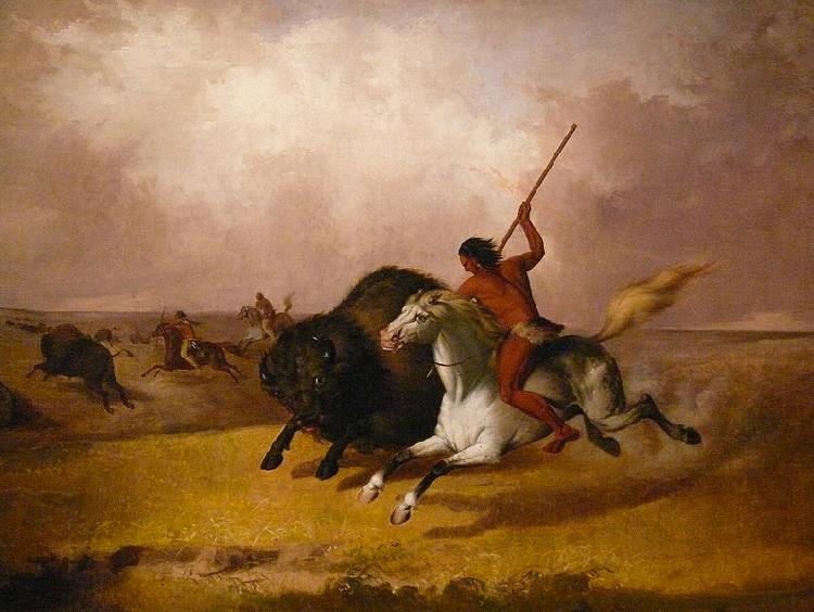 John Mix Stanley Buffalo hunt on the Southwestern plains China oil painting art